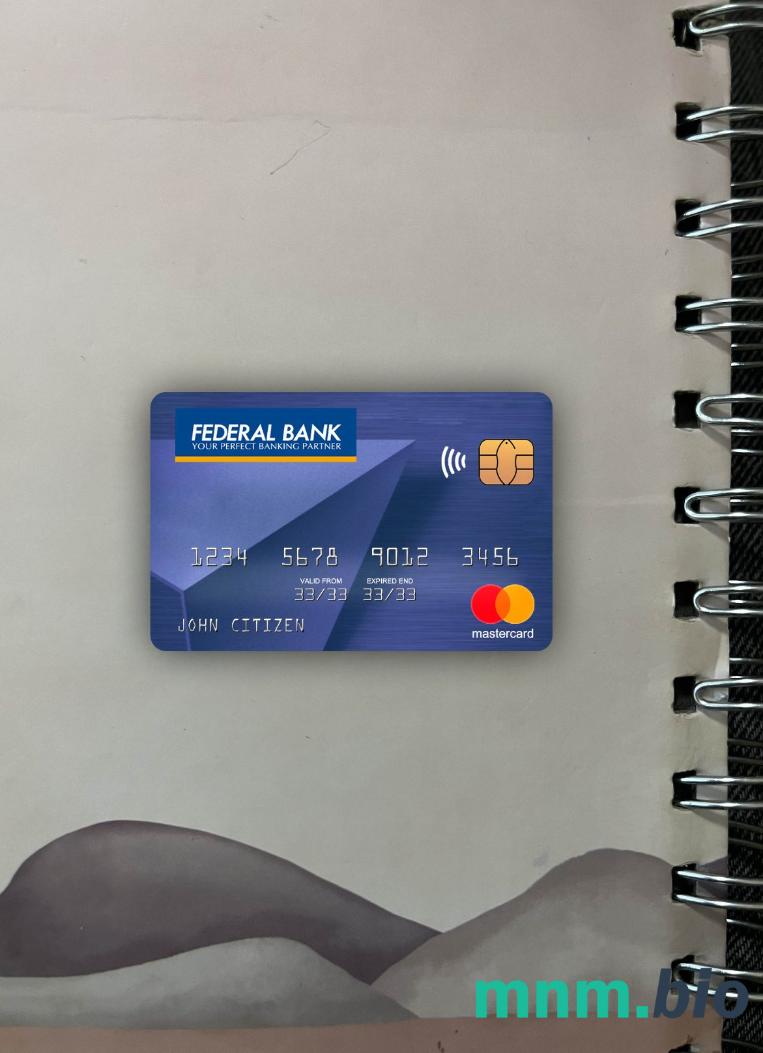 India Federal bank wygląd zdjęcia mastercard skan PSD + zdjęcie